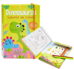 SUPERKIT COLORIR C/ADESIV.+LAPIS COR.DINO 1164333